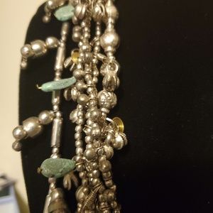 Boho Chic Silver and Turquoise Necklace